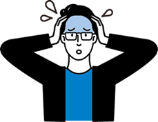 パニックする男性